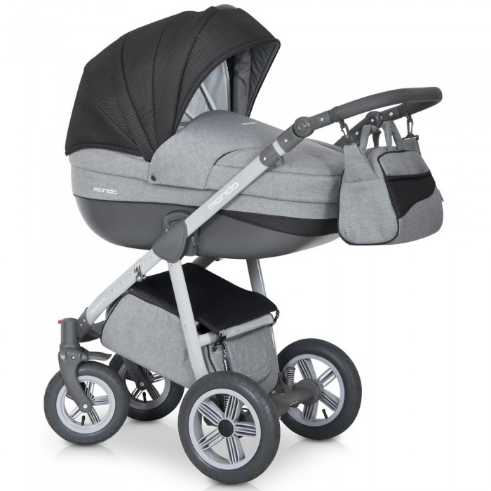 Детская универсальная коляска Riko Mondo Grey Line 3 в 1 - grey fox